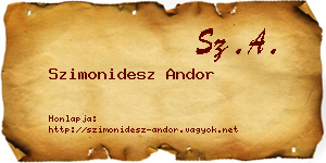 Szimonidesz Andor névjegykártya